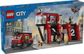 LEGO® City Fire Feuerwehrstation mit Drehleiterfahrzeug 843 Teile 60414