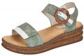 Rieker Damen Sandalette Hellgrün Plateau Sandale 62963-53