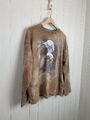 Vintage Gr. XL 10-18 braun Batik Eagle Spirit Sweatshirt Oberteil Harlekin