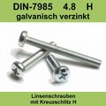 M4 DIN 7985 4.8 verzinkt Linsenkopfschraube mit Kreuzschlitz Linsenschrauben M4x