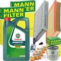 MANN INSPEKTIONSPAKET+CASTROL 5W-30 ÖL passend für FORD FOCUS C-MAX DM2 1.6+Ti