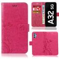 Handy Tasche für Samsung Galaxy A32 5G Schutz Hülle Blumen Flip Cover Wallet