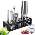 Cocktail Shaker Edelstahl 17-teiliges Set Zubehör Barkeeper Kit mit Ständer