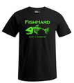 T-Shirt & Druck FISH HARD xs - 4xl Shirt BLACK Neon GRÜN Fisch Skelett COOL!