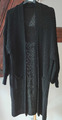 Strickjacke Mantel NEU Gr. 38-46 Grobstrick Langarm Cardigan Schwarz Acryl Tasch