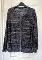 NEXT Black & Silver Metallic Stripe Long Sleeve Cardigan Top UK 18 - Unworn