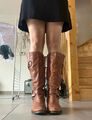 Bottes hautes couleur caramel, taille 38 ajustable  vintage boots