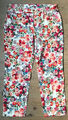 PETER HAHN 🌼🌸🌺 Hose Jeans bunt 40 kurz 20 Blumen weiß rosa orange NEU