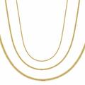 Damen Herren Schlangenkette Halskette 24 Karat Gold vergoldet gelbgold K6072D