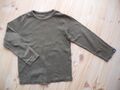 H&M Langarmshirt Basicshirt Unterhemd 110 116 olivgrün khaki Jungen Oberteil Ski