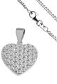 Kette + Anhänger Herz 925 Silber rhodiniert mit Zirkonia Silberkette Echtschmuck