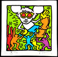 Keith Haring Lithographie' Andy Mouse ' COA Original Sign. Nummeriert Handbemalt