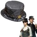 STEAMPUNK ZYLINDER schwarz Damen & Herren Gothic Retrolook Kostüm Hut #7571