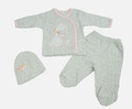 Babyset Erstlingsset Starterset 3tlg Geschenkset Ente Grau Lachs 56 Mädchen 