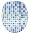 KLOBRILLE TOILETTEN TOILETTENBRILLE WC BRILLE MIT ABSENKAUTOMATIK MOSAIK BLAU