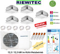 5-er RIEWITEC Split Klimaanlage (5 x 2,6 kW Deckenkassetten) 12,3 KW, 7m Leitung