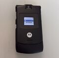 Motorola RAZR V3 Schwarz Accu Neu, Volle Funktion, Händler, Garantie, Wie Neu