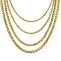 Damen Herren Kette Zopfkette 3, 4, 5, 6 mm 18K Gold vergoldet gelbgold K3348D1