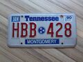 JAN 90 Tennessee / Montgomery Nummernschild / Licence Plate + ORIGINAL + 1990