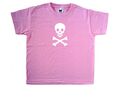 T-Shirt Skull and Crossbones Pirate 2 rosa Kinder