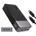 Power Bank 20000mAh 35W Tragbar Schnellladegerät Batterie Ladegerät Handy USB C