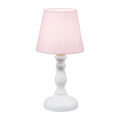 LED Tischlampe Nachttischlampe Deko Lampe Retro Tischleuchte Stoff Holzfuß ROSA