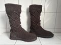 UGG  AUSTRALIA Classic   Strickstiefel Gr. 37-38 Braun Baumwolle Zopfmuster