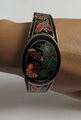 Vintage Armband Klapparmreif mit Emailbemalung Lotus Umfang 20 cm 38,49 g