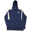 Puma Essentials Fleece Hoodie Herren Medium Navy Kordelzug Pullover Sweatshirt