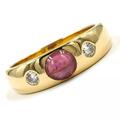 Ring Band mit Rubin und Brillanten 0,17 ct. in 18 Kt 750 Gold Gr. 53 Edel