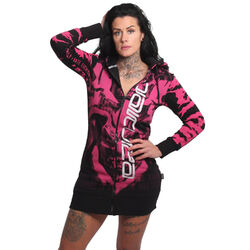 Neuer Yakuza Damen Crashed Skull Allover Long Kapuzenjacke - Schwarz