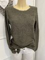 COLOURS Damen Strickpullover Zottel Grün Khaki Gr. S 36. #138#