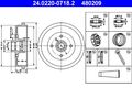 2x Bremstrommel ATE 24.0220-0718.2 für AUDI VW POLO PASSAT SKODA 80 B2 SEAT 81 3