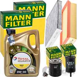 MANN INSPEKTIONSPAKET+5L TOTAL 0W-30 ÖL passend für CITROËN C3 OPEL CROSSLAND+X