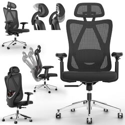 Bürostuhl PREMIUM ergonomisch 150 kg Mesh-Rücken 360° Ergonomischer Dreh Stuhl PREMIUM✔️Neigbar✔️Höhenverstellbar✔️SDesign✔️Gepolstert