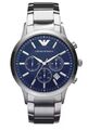 Emporio Armani Chronograph Uhr AR2448 Herren Edelstahl Navy Blau Zifferblatt