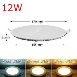 3W/6W/15/18W/24W LED Panel Leuchte Lampe Deckenlampe Einbau Unterputz Ultraslim