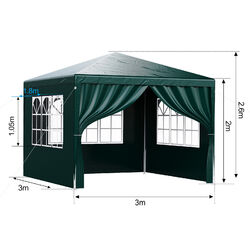 Pavillon Abnehmbar 3x3/3X4/3x6m Wasserdicht Gartenzelt Partyzelt UV Pavillion DE