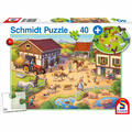 Schmidt Spiele Lustiger Bauernhof mit Add-On Kinderpuzzle Kinder Puzzle 40 Teile