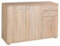 Kommode Sideboard Highboard Schrank Anrichte 3 Türen 2 Schubladen Eiche Sonoma