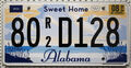 Alabama USA Nummernschild Kennzeichen Schild US License Plate SWEET HOME 80D128