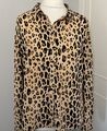 Somerset by Alice Temperley Shirt Größe 14 braun Tiermotiv Leopard Bluse Top