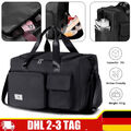 Sporttasche Reisetasche Sport Reise Fitness Umhäng Tasche mit Schuhfach Schwarz