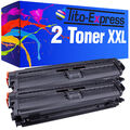 2 Toner XXL Black PlatinumSerie für HP CE270A Color LaserJet Enterprise CP 5525 