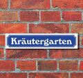 Schild im Straßenschild-Design "Kräutergarten" - 3 mm Alu-Verbund - 52 x 11 cm