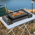 2 flammig Campingkocher Outdoor Camping Gas Kocher Grillplatte Tischgrill koffer