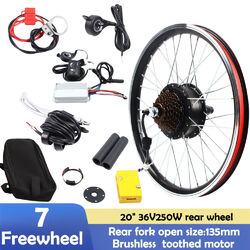 250W 36V E-bike Conversion Kit 20 Zoll Hinterrad Elektrofahrrad Umbausatz Motor