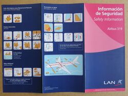 LAN Airlines (Chile) - A319 (4/2011) - Safety Card +++ SUPER ANGEBOT/OFFER !!!