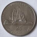 Saint Helena, 25 Pence Handelsschiff vor St. Helena 1673-1973, Ku/Ni