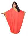 Damen Kaftan Kleid im Butterfly Look Sommer Urlaub Hauskleid in rot/gold KA01206